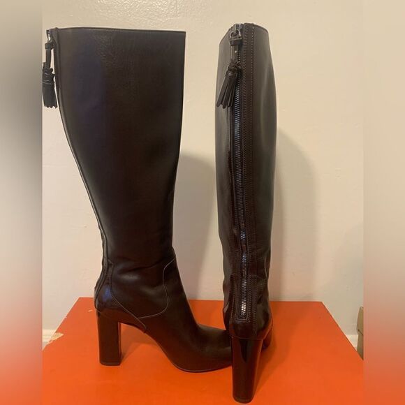 Hogan- Italian designer,  knee high  soft leather and lining boots, size 8,5 - Picture 4 of 9